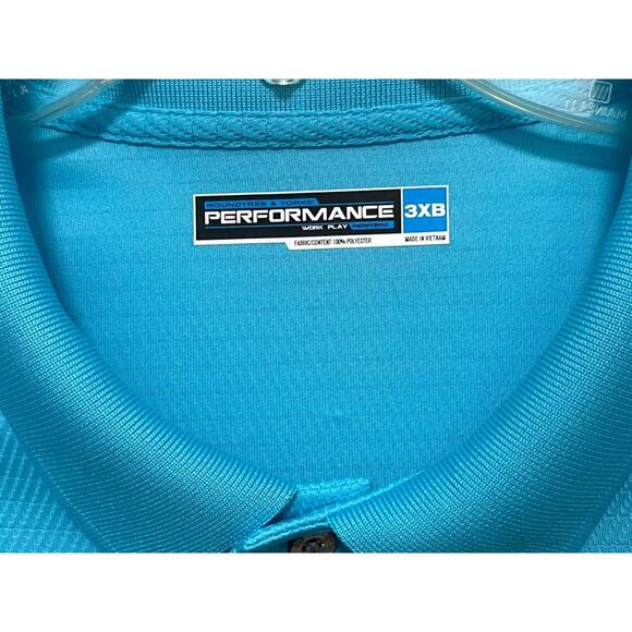 3XB Roundtree & Yorke Performance Golf Shirt Blue New - Picture 9 of 13